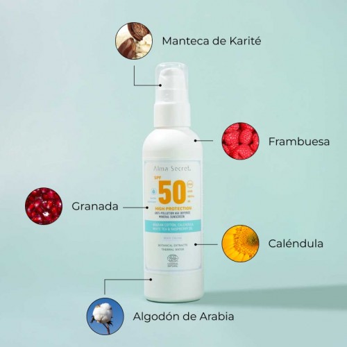 Face sunscreen with high protection SPF 50 ▷ Alma Secret